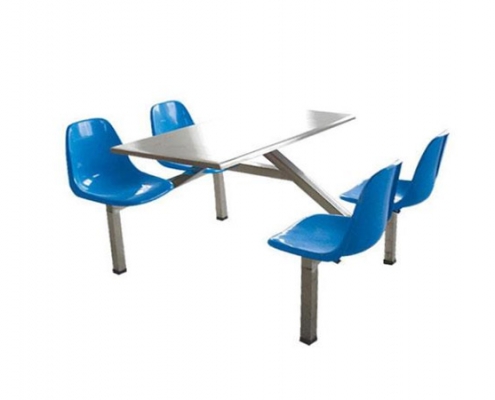 Four-stainless-steel-dining-table-and-chair